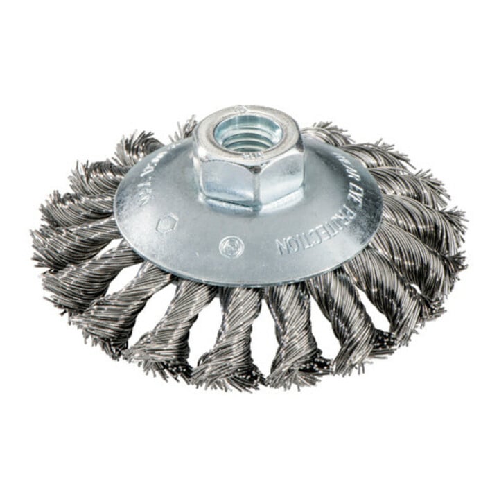 Metabo ronde borstel 100x0,5x10 mm/ M 14, staaldraad geknoopt, slingeruitvoering, draaddikte 0,50 mm
