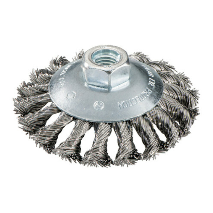 Metabo Rundbürste 100x0,5x10 mm/ M 14, Stahldraht gezopft, gekröpfte Ausführung, Drahtstärke 0,50 mm