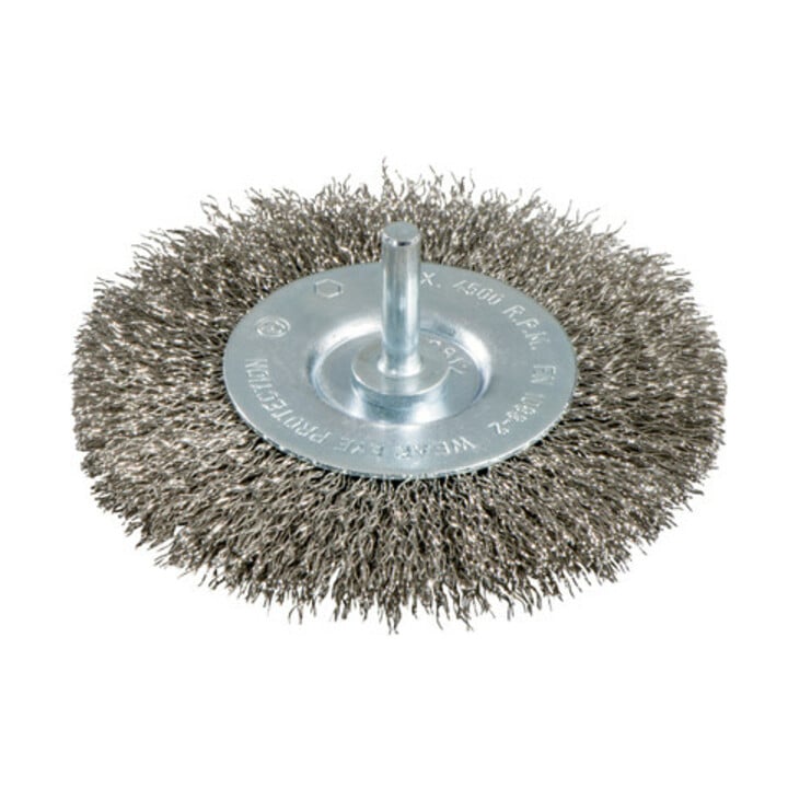Metabo Rundbürste 75x0,3 mm/ 6 mm, Edelstahl, gewellt, mit 6 mm Schaft