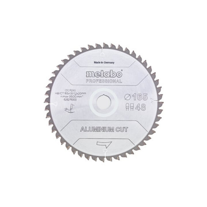 Metabo Sägeblatt "aluminium cut - professional", 165x1,6/1,2x20 Z48 FZ/TZ 5°neg