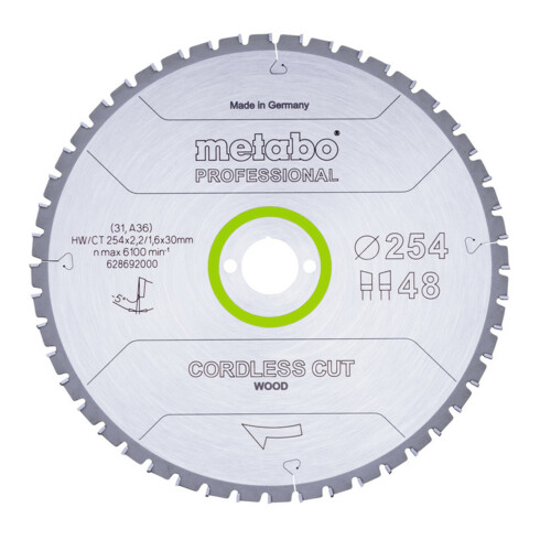 Metabo Sägeblatt co rdless cut wood - professional