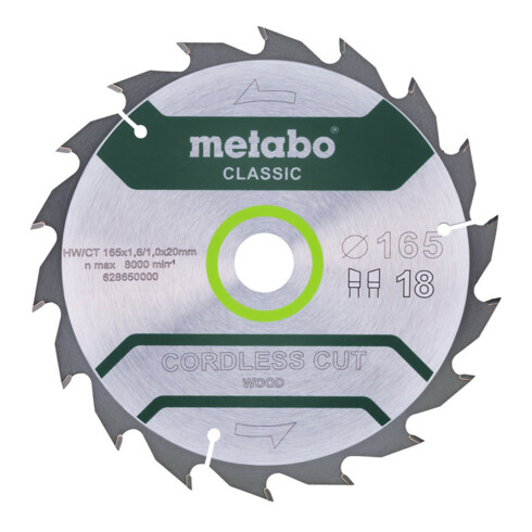 Metabo Kreissägeblatt "cordless cut wood", Qualität classic, für Handkreissägen, im Blister
