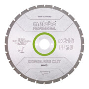 Metabo Kreissägeblatt "cordless cut wood", Qualität professional, für halbstationäre Kreissägen