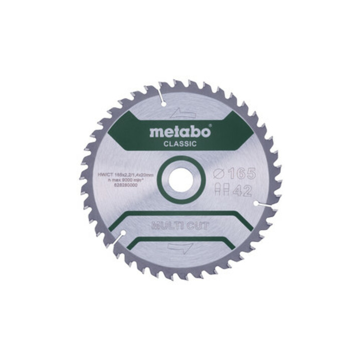 Metabo Sägeblatt "multi cut - classic", 165x2,2/1,4x20 Z42 FZ/TZ 5°