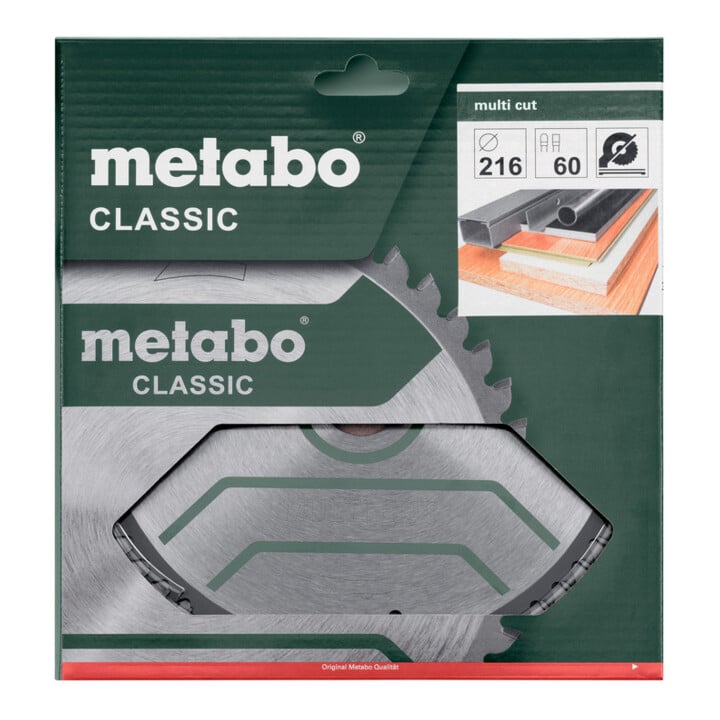 Metabo Sägeblatt "multi cut - classic", 216x2,4/1,8x30, Z60 FZ/TZ, 5°neg.