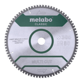 Metabo Kreissägeblatt "multi cut", Qualität classic, für halbstationäre Kreissägen, im Blister