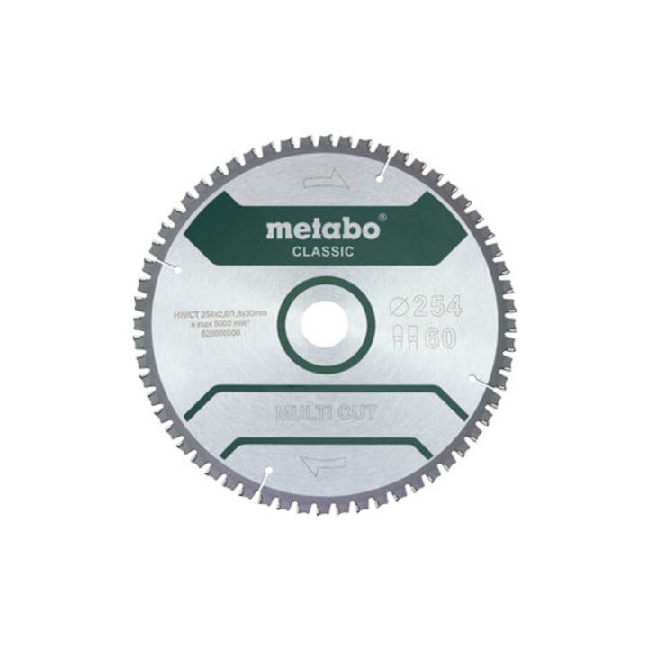 Metabo Sägeblatt "multi cut cut - classic", 254x2,6/1,8x30 Z60 FZ/TZ 5°neg /B