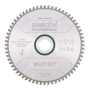 Metabo Sägeblatt "multi cut - professional", 210x2,4/1,6x30, Z64 FZ/TZ, 5°neg.