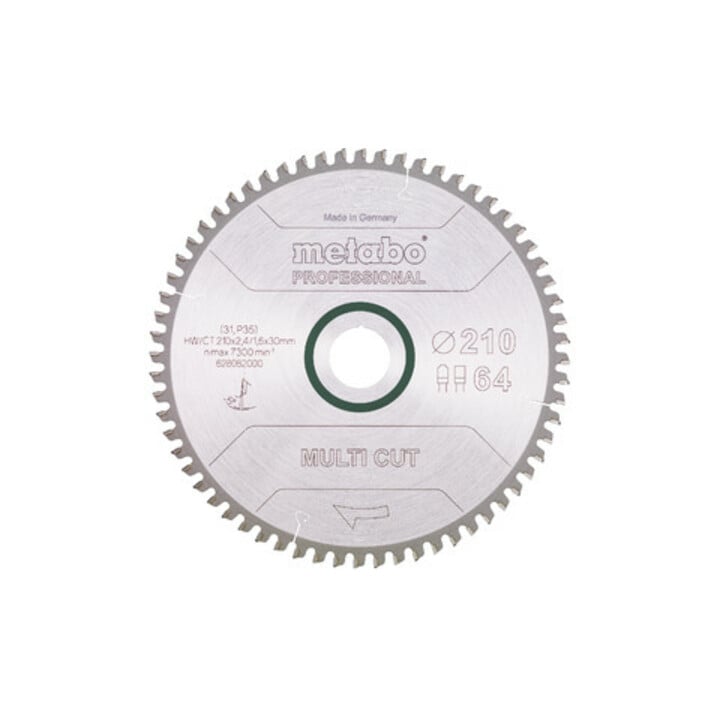 Metabo Sägeblatt "multi cut - professional", 210x2,4/1,6x30, Z64 FZ/TZ, 5°neg.