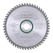 Metabo Sägeblatt "multi cut - professional", 216x2,4/1,8x30, Zähnezahl 60, Z60 FZ/TZ, 5°neg.