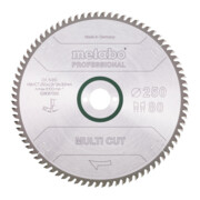 Metabo Sägeblatt "multi cut - professional", 250x2,8/1,8x30, Z80 WZ, 10°