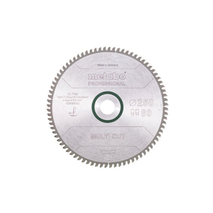 Metabo Sägeblatt "multi cut - professional", 250x2,8/2,0x30, Z80 FZ/TZ, 5° neg.