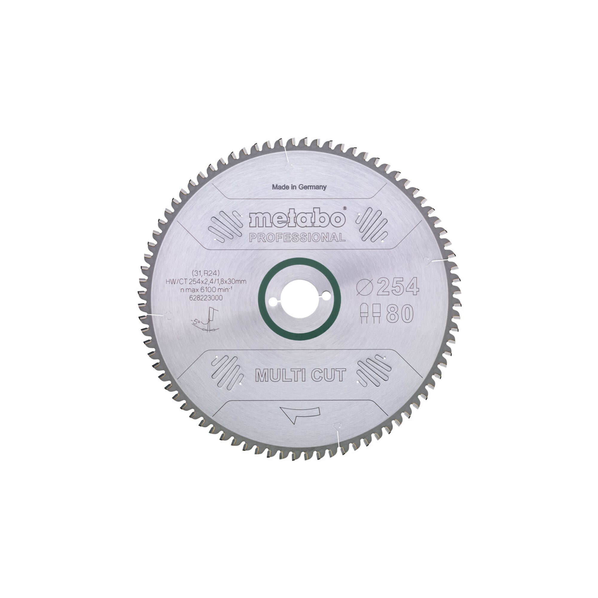 Metabo Sägeblatt "multi cut - professional", 254x2,4/1,8x30, Z80 FZ/TZ, 5°neg.