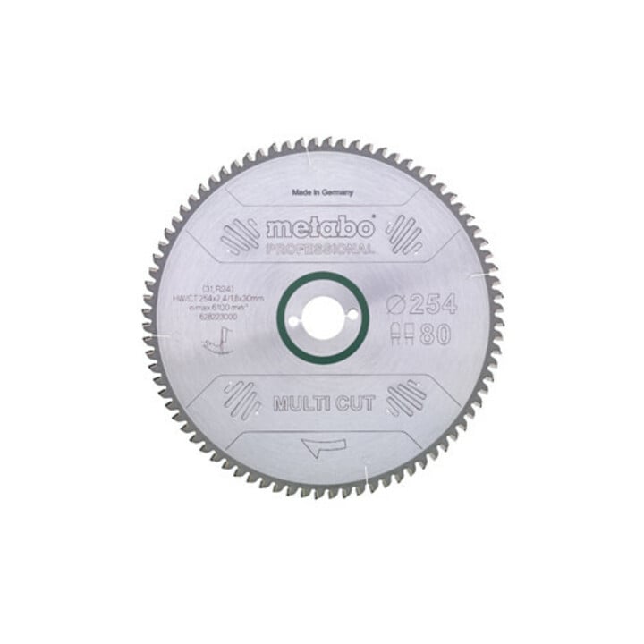 Metabo Sägeblatt "multi cut - professional", 254x2,4/1,8x30, Z80 FZ/TZ, 5°neg.