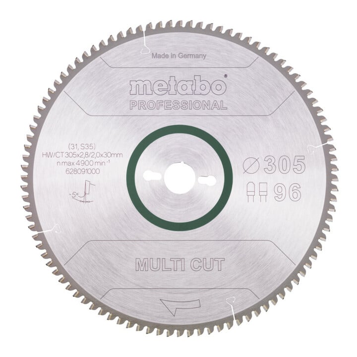 Metabo Sägeblatt "multi cut - professional", 305x2,8/2,0x30, Z96 FZ/TZ, 5°neg.