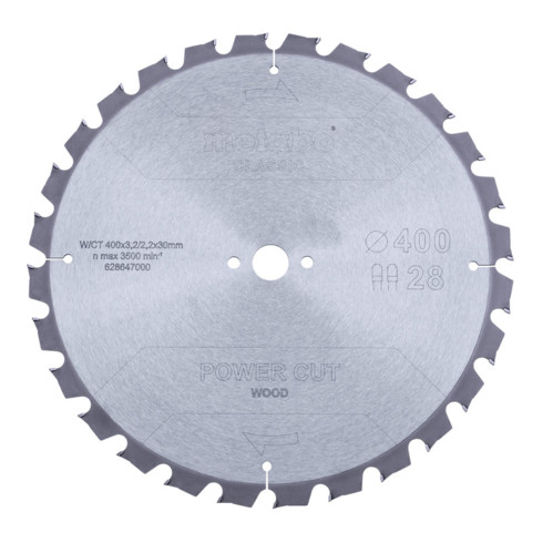 Metabo Sägeblatt "power cut wood - classic", 400x30 Z28 TZ 15°