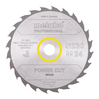 Metabo Sägeblatt "power cut wood - professional", 230x2,6/1,8x30, Z24 WZ 20°