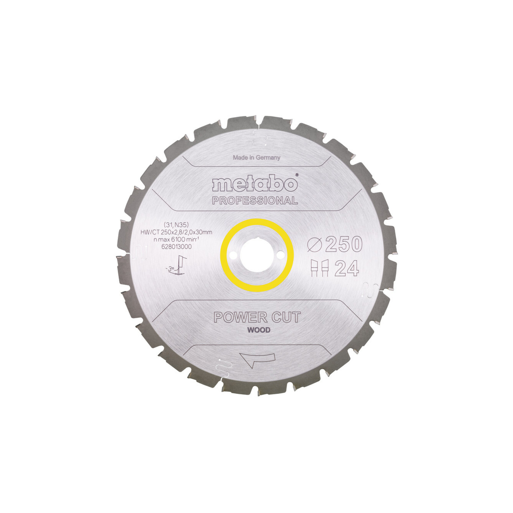 Metabo Sägeblatt "power cut wood - professional", 250x2,8/2,0x30, Z24 WZ 3° neg.