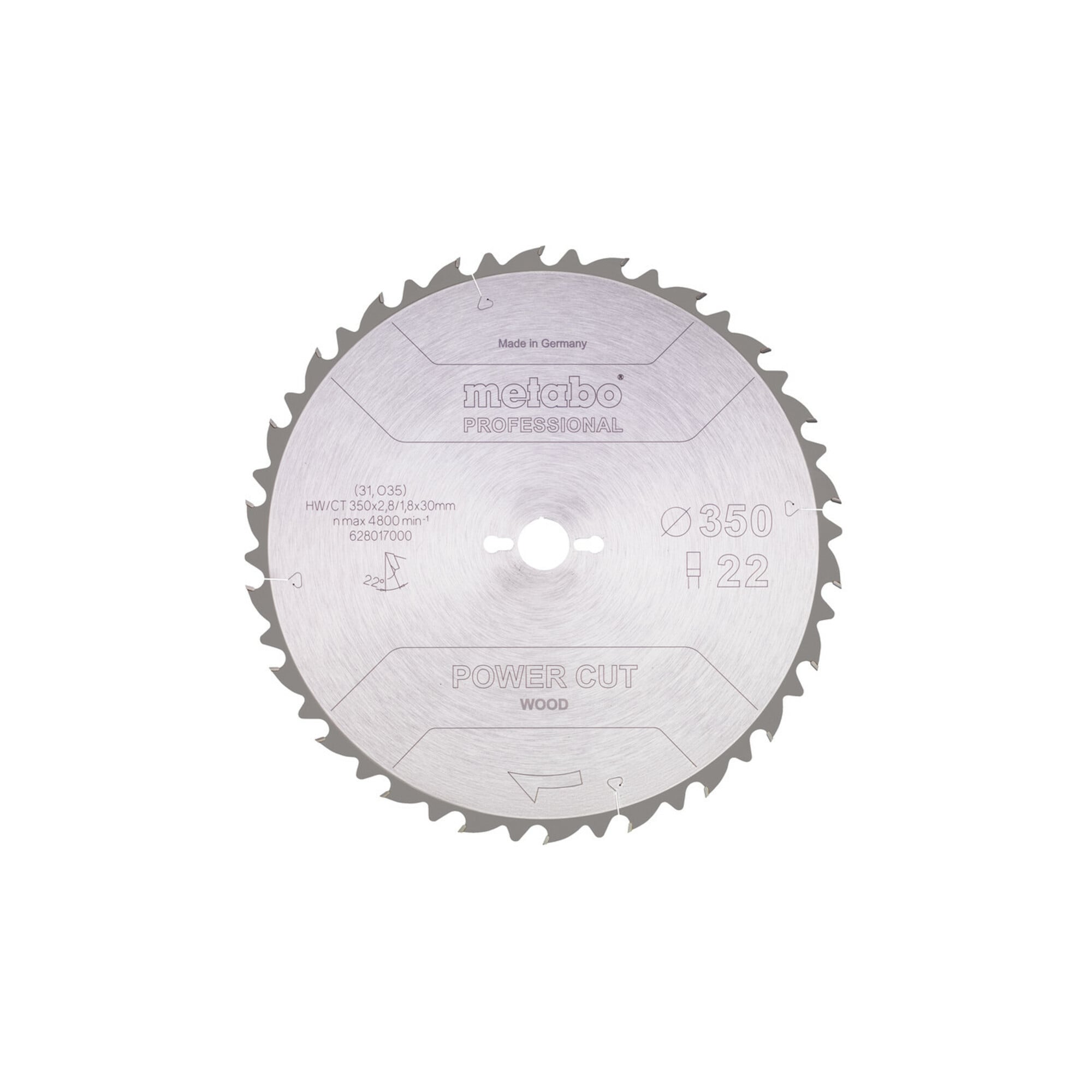 Metabo Sägeblatt "power cut wood - professional", 350x2,8/1,8x30, Z22 FZ 22°