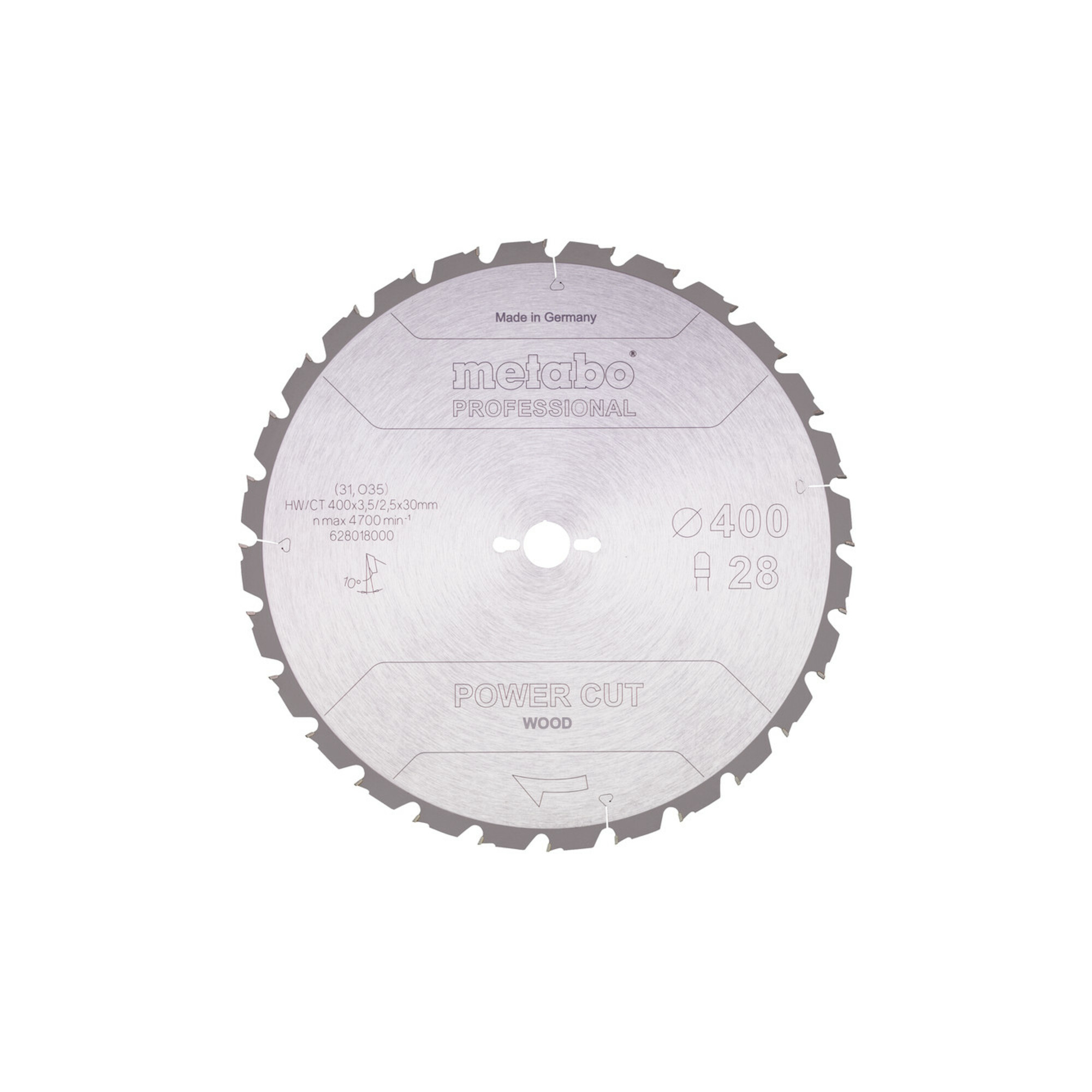Metabo Sägeblatt "power cut wood - professional", 400x30 Z28 TZ 10°