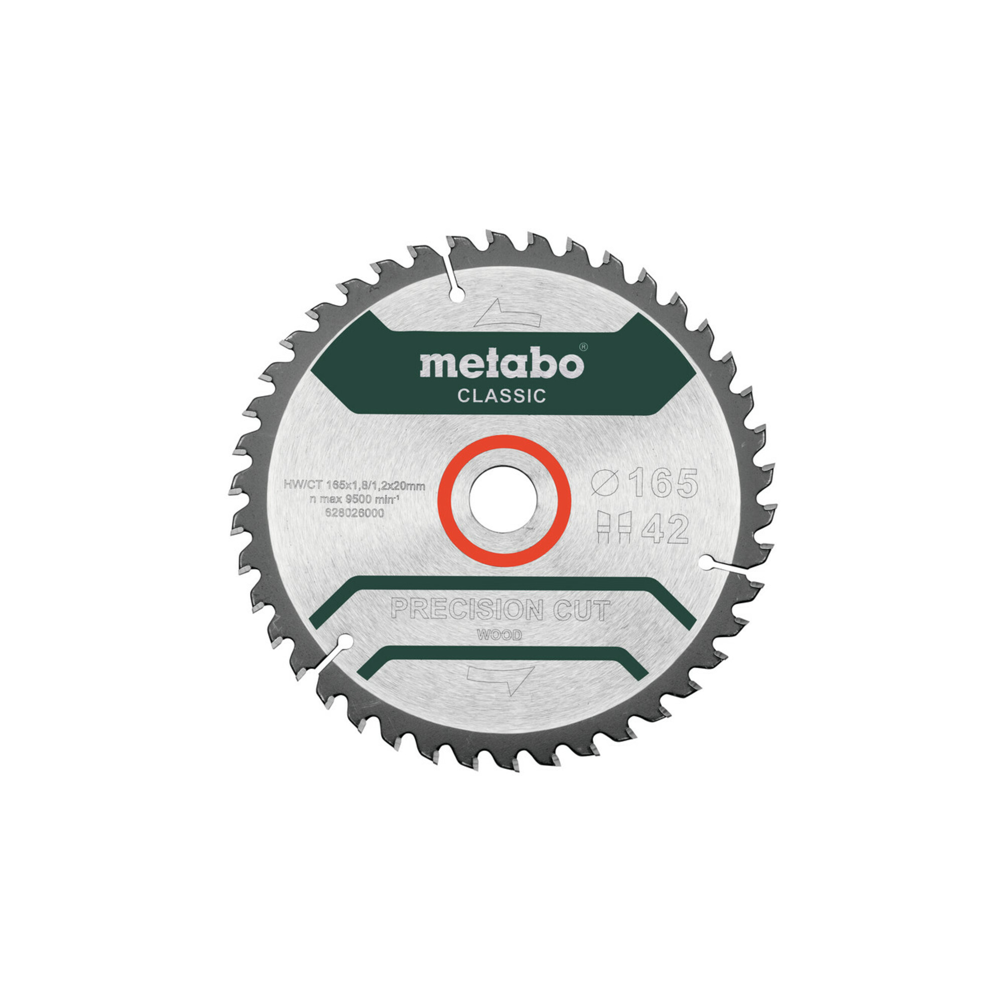 Metabo Sägeblatt "precision cut wood - classic", 165x1,8/1,2x20 Z42 WZ 5° /B
