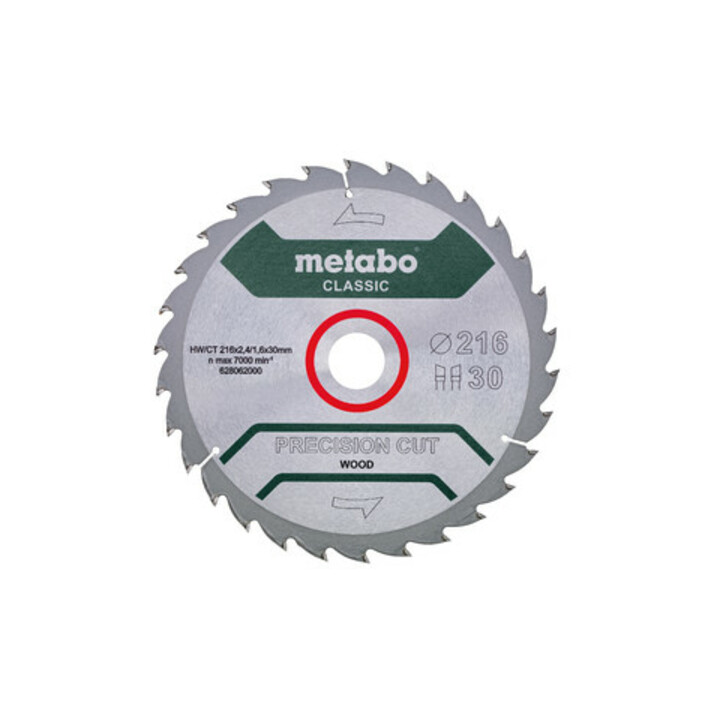 Metabo Sägeblatt "precision cut wood - classic", 216x2,4/1,6x30, Z30 WZ 22°