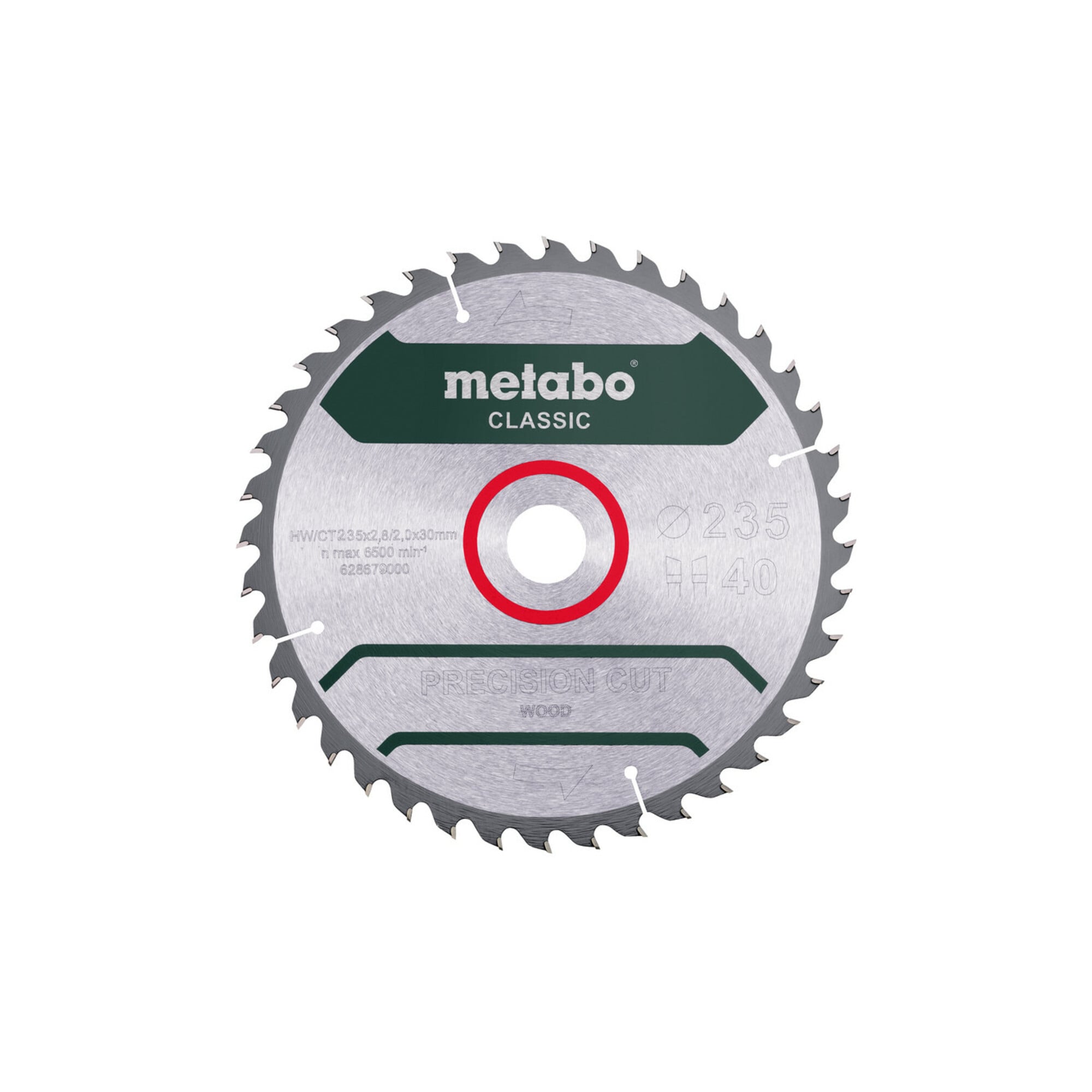 Metabo Sägeblatt "precision cut wood - classic", 235x2,8/2,0x30 Z40 WZ 15°