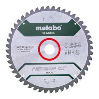 Metabo Sägeblatt "precision cut wood - classic", 254x2,4/1,8x30, Z48 WZ 5°neg.