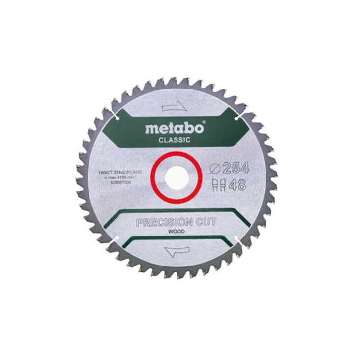 Metabo Sägeblatt "precision cut wood - classic", 254x2,4/1,8x30, Z48 WZ 5°neg.