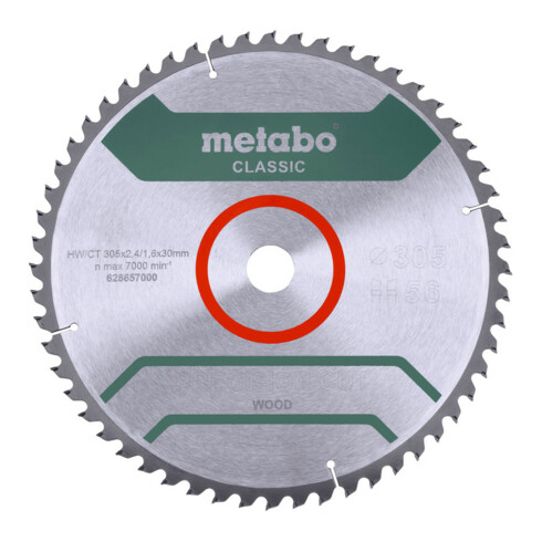 Metabo Sägeblatt "precision cut wood - classic", 305x2,4/1,6x30 Z56 WZ 5°neg /B