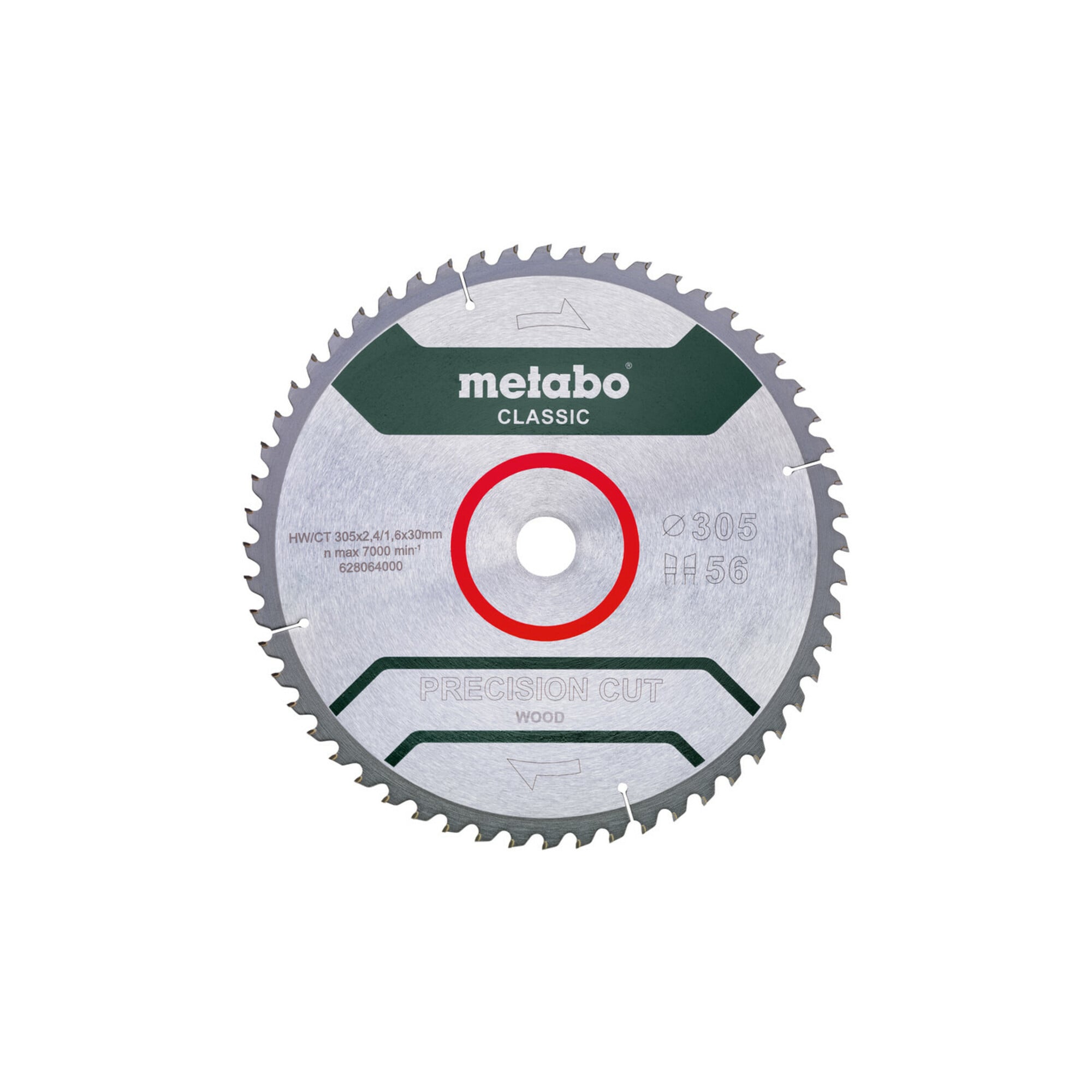 Metabo Sägeblatt precision cut wood-classic305x2.4/1.8x30 Z56 WZ,5°neg., 628064000