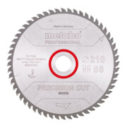 Metabo Sägeblatt "precision cut wood - professional", 210x2,6/1,8x30, Z56 WZ 10°