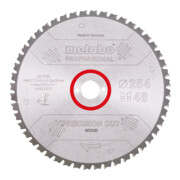 Metabo Sägeblatt "precision cut wood - professional", 254x2,4/1,8x30, Z48 WZ 5° neg.-3