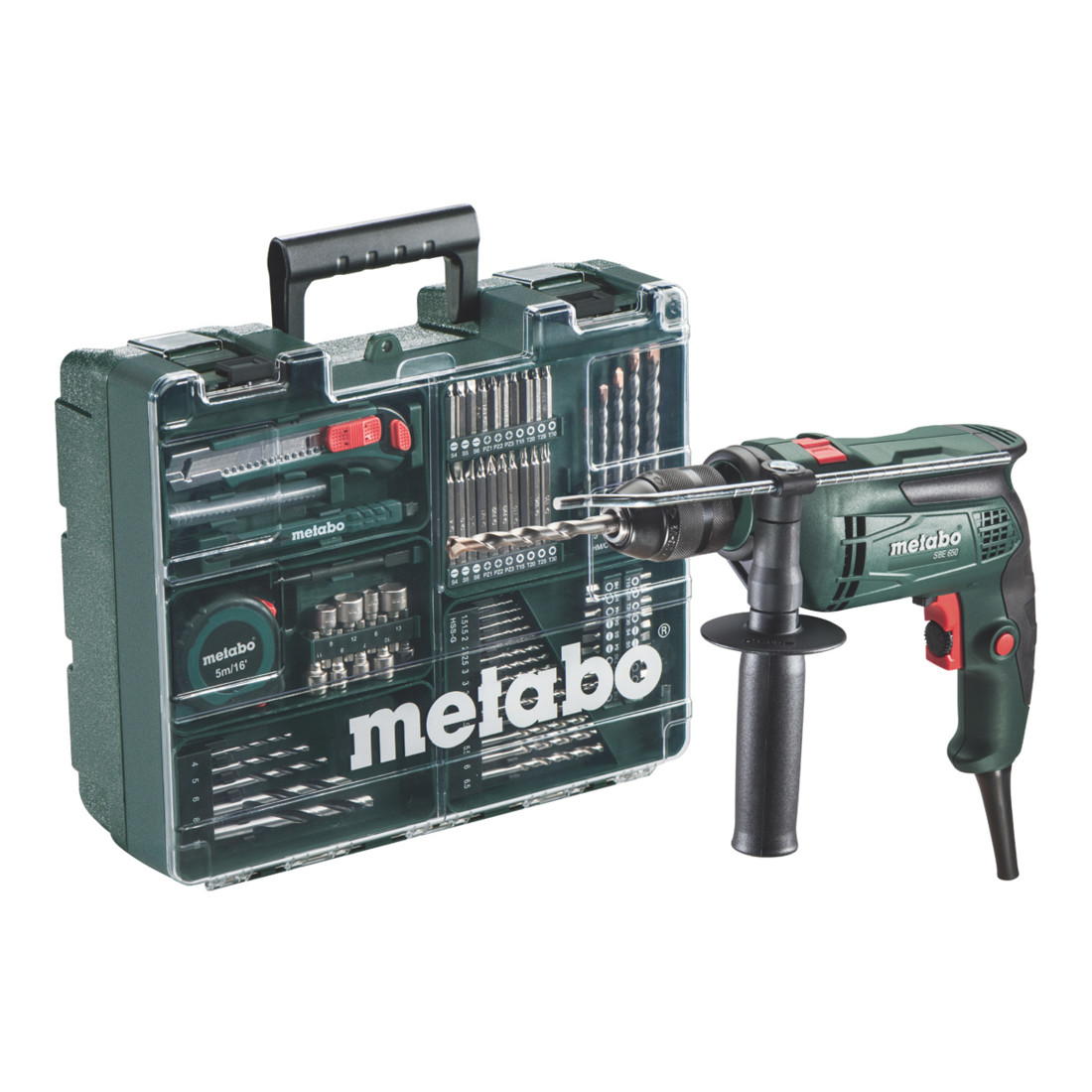 Metabo Schlagbohrmaschine SBE 650 Set Mobile Werkstatt; Kunststoffkoffer