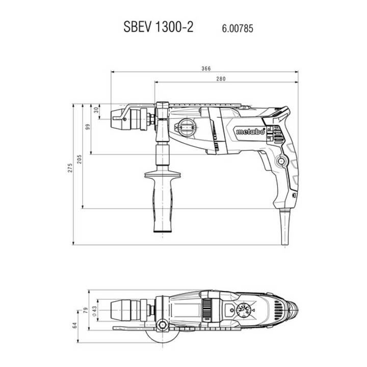 METABO Schlagbohrmaschine, Typ: SBEV1300-2