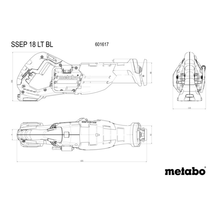 Metabo Scie sabre sans fil SSEP 18 LT BL (601617840) metaBOX 165 L