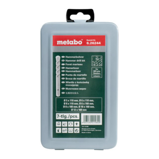 Metabo SDS-plus Classic-Bohrersatz 7-teilig Ø 5, 6, 8 mm, L=110 mm / Ø 6, 8, 10, 12 mm L=160
