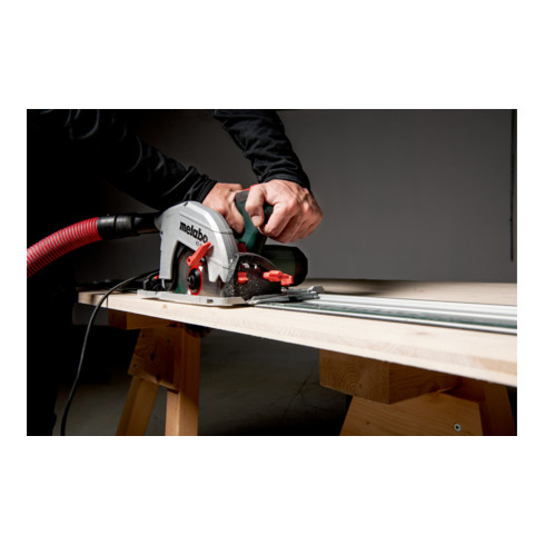 Metabo Sega circolare manuale a batteria in set KS 66 FS con guida di taglio KFS 44, cartone