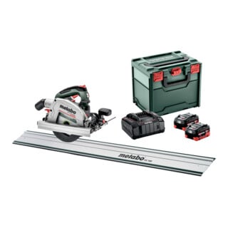 Metabo Set accu handcirkelzaag KS 18 LTX 66 BL met geleiderail FS 160; metaBOX 340; 18V 2x8Ah LiHD + ASC 145