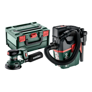 Metabo Set Akku-Exzenterschleifer SXA 18 LTX 125 + Akku-Sauger AS 18 L PC Compact