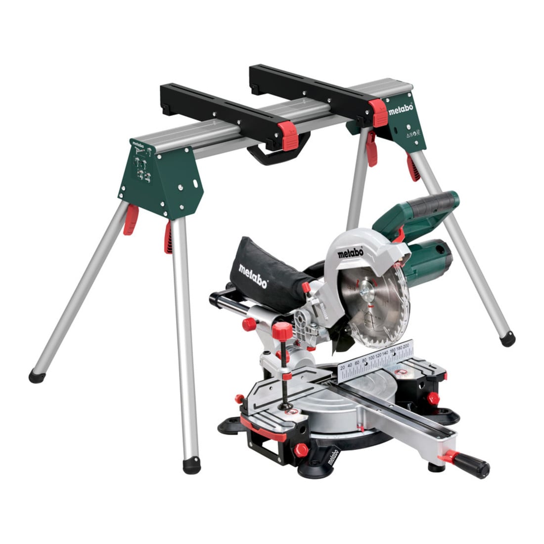 Metabo Set Kappsäge KGS 216 M mit Maschinenständer KSU 100; Karton