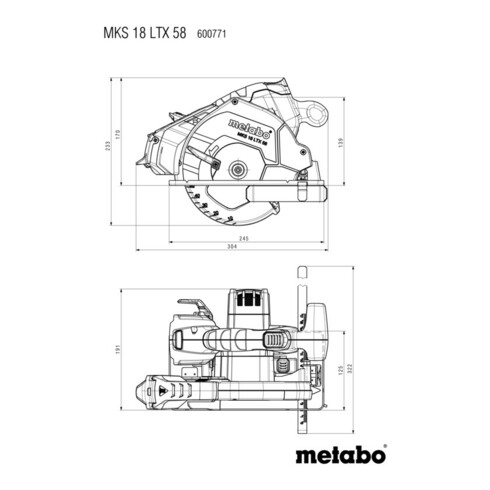 Metabo Set MKS 18 LTX 58 + FS 160 sans batterie,