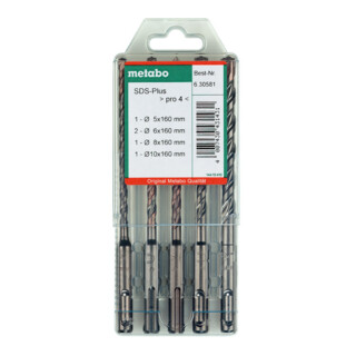 Metabo Set punte trapano SDS-plus Pro, 5pz.