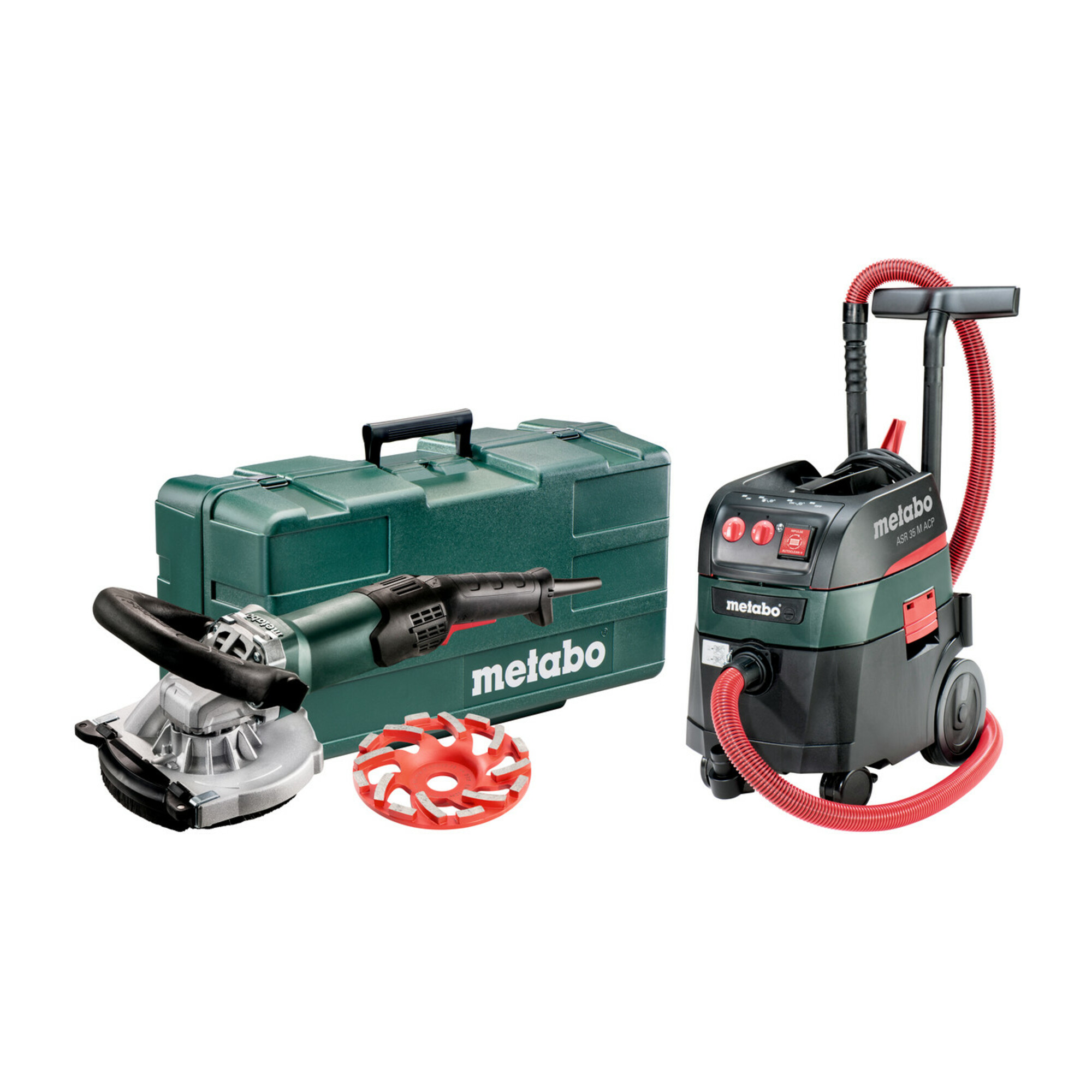 Metabo Set Renovierungsschleifer RSEV 19-125 RT + Allessauger ASR 35 M ACP Kunststoffkoffer