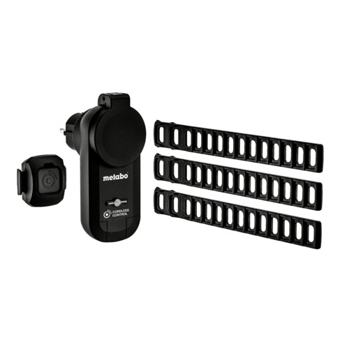 Metabo Set start/stop CordlessControl, modello F (presa di corrente radiocomandata, trasmettitore, 3x nastri a più fori)