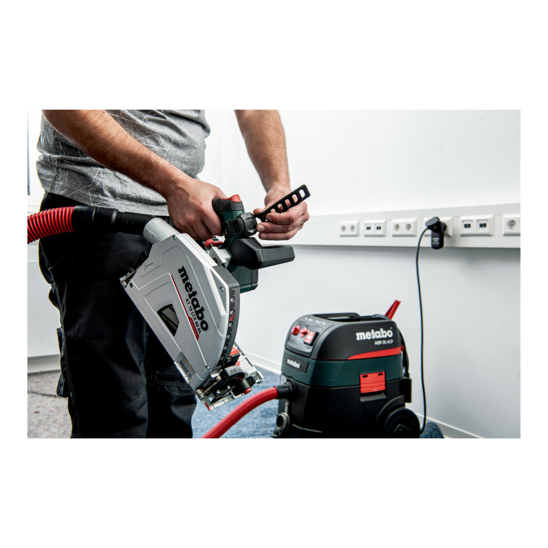 Metabo Set start/stop CordlessControl, modello F (presa di corrente radiocomandata, trasmettitore, 3x nastri a più fori)