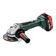 Metabo Smerigliatrice angolare a batteria WB 18 LTX BL 125 Quick valigetta di plastica, 18 V 2x5,5 Ah LiHD + ASC 145-1