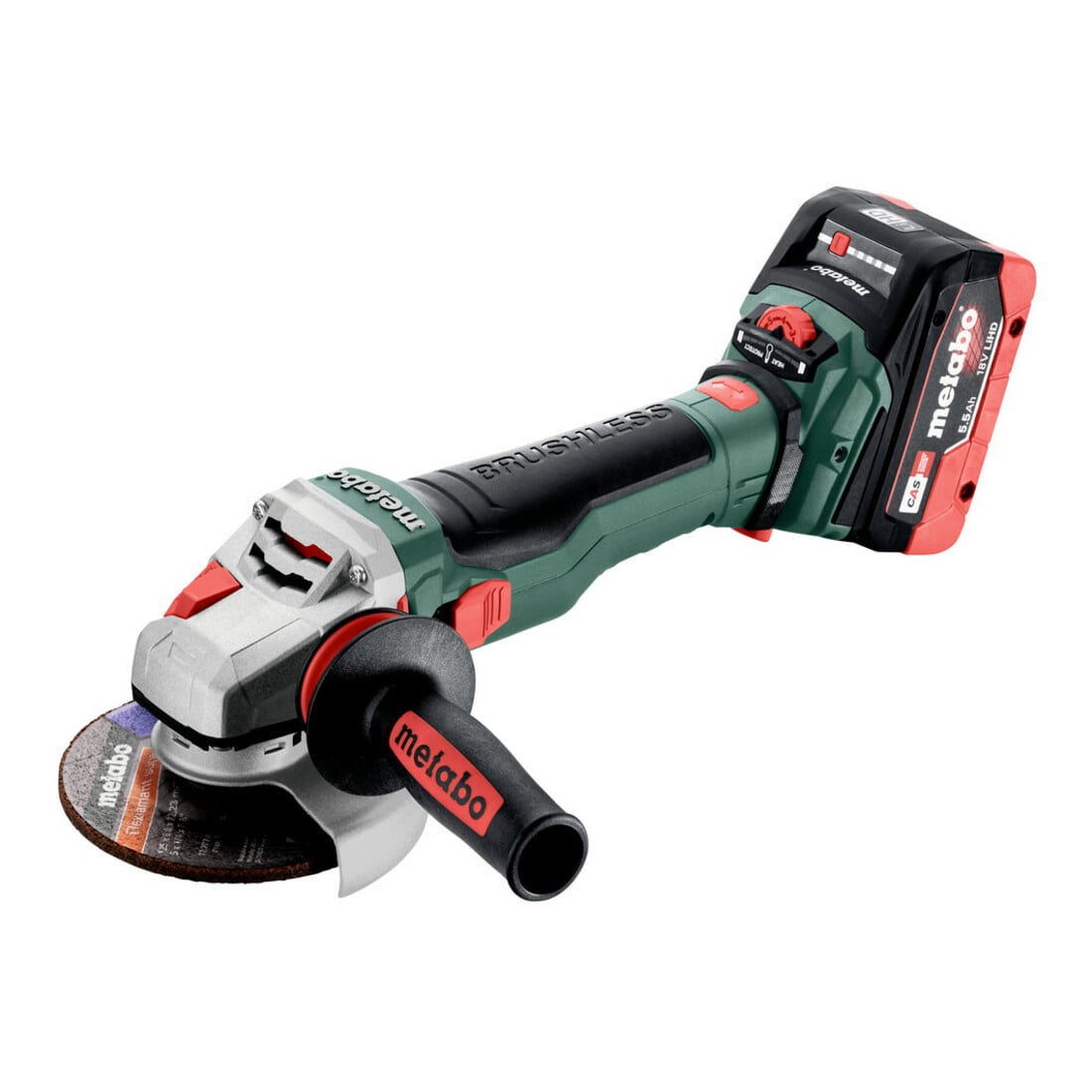 Metabo Smerigliatrice angolare a batteria WVB 18 LTX BL 15-125 Quick (601731660) metaBOX 165 L; 18V 2x5.5Ah LiHD + ASC 145