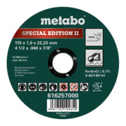 Metabo Disco da taglio Special Edition II 115x1,0x22,23mm Inox, dritto