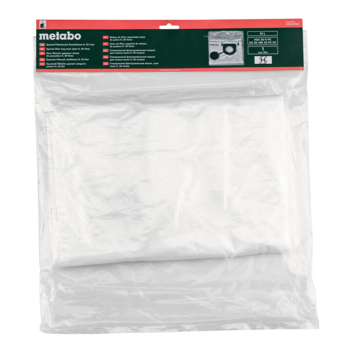 Metabo speciale filterzak stofklasse H, 30 liter